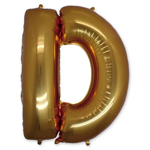 Золотая фольгированная буква "D"