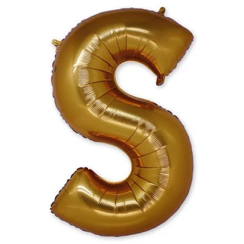 Золотая фольгированная буква "S"