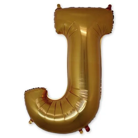 Золотая фольгированная буква "J"