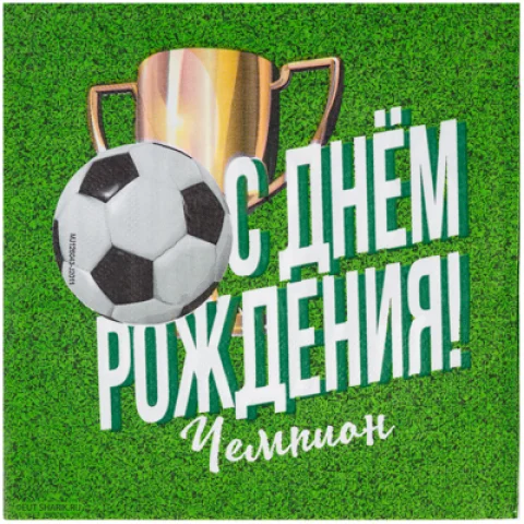 Салфетка С ДР Футбол 33см 12шт