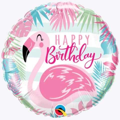 Happy Birthday "Фламинго", фольгированный шар