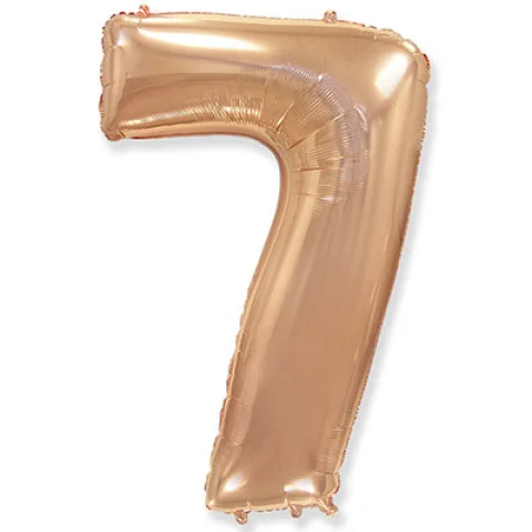 Фольгированная цифра, розовое золото, 7