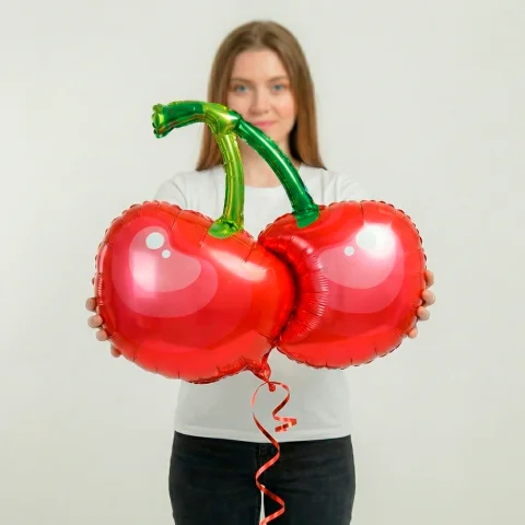 Фольгированный шар Фигура, Вишня, Красный