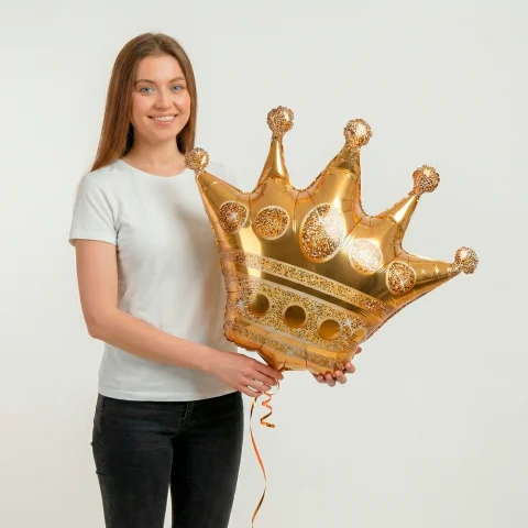 Фольгированный шар Фигура, Корона, Золото