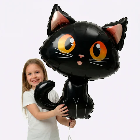 Фольгированный шар Фигура, Котенок, Черный