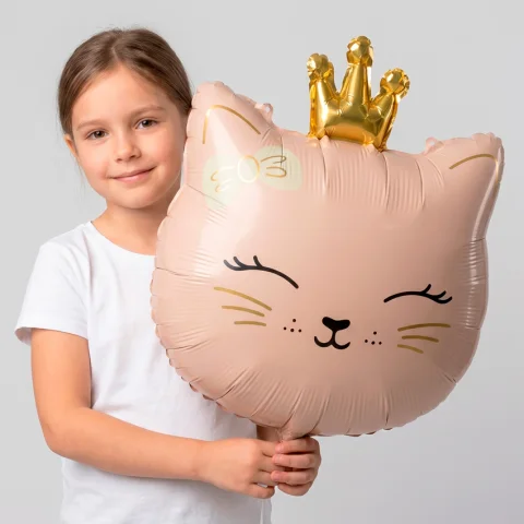 Кошечка с короной, фольгированный шар
