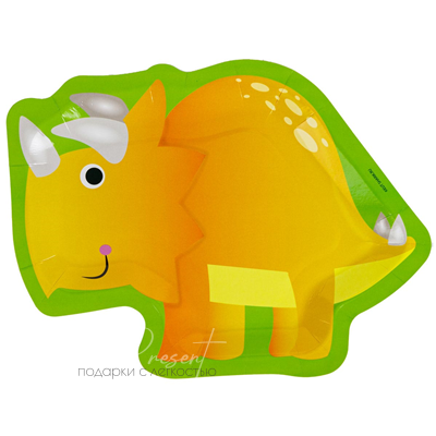 Тарелка фигур Динозаврики 25см 6шт