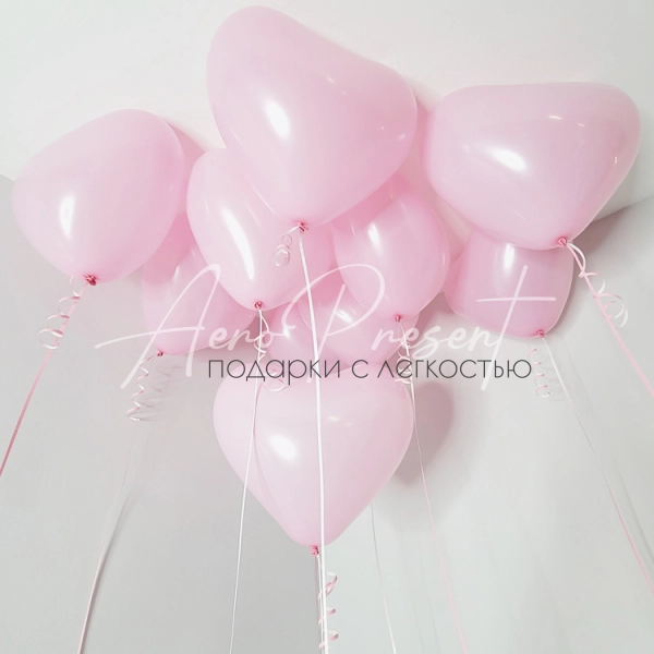 Розовые латексные сердца