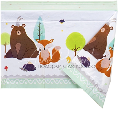 Скатерть п/э Лесные Друзья 130х180см