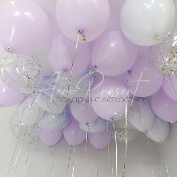 Микс шаров "Сирень и мрамор"