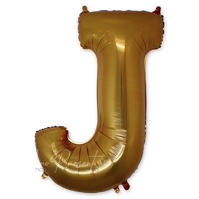 Золотая фольгированная буква "J"