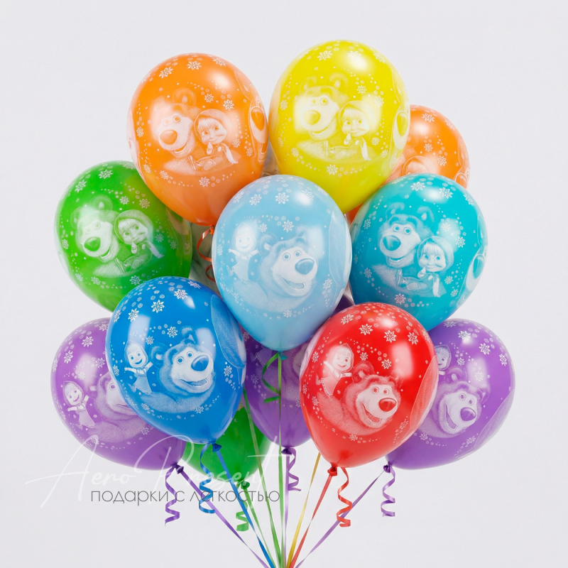 Воздушные шарики с гелием "Маша и медведь"