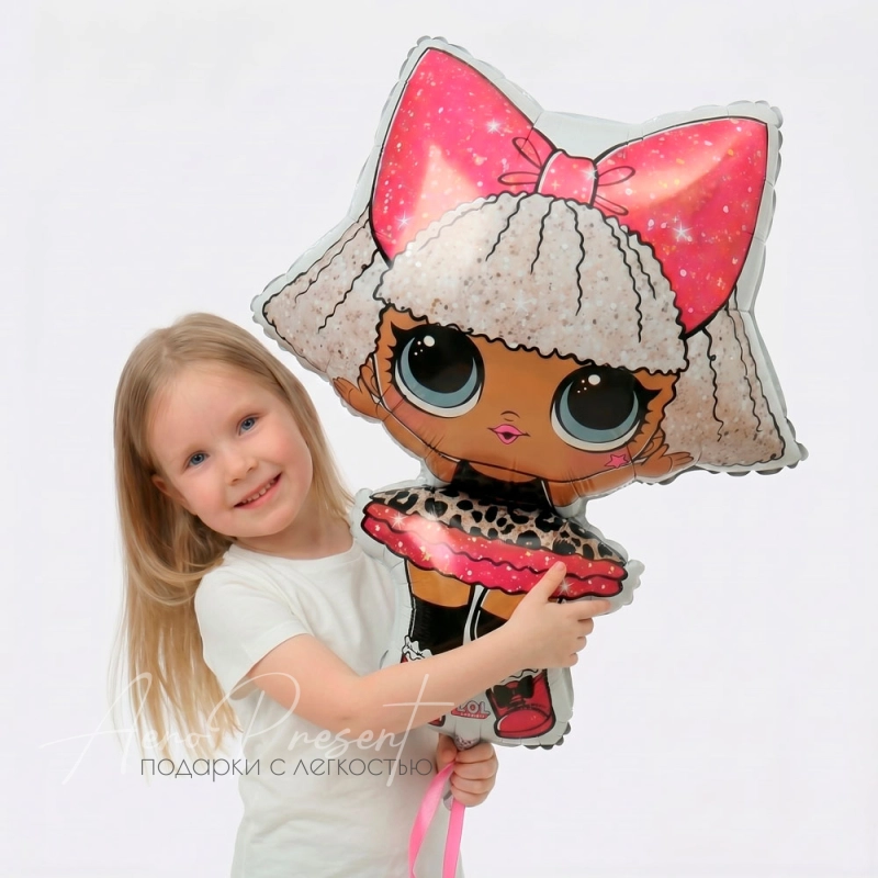 Большеглазая кукла Diva-star, фольгированный шар