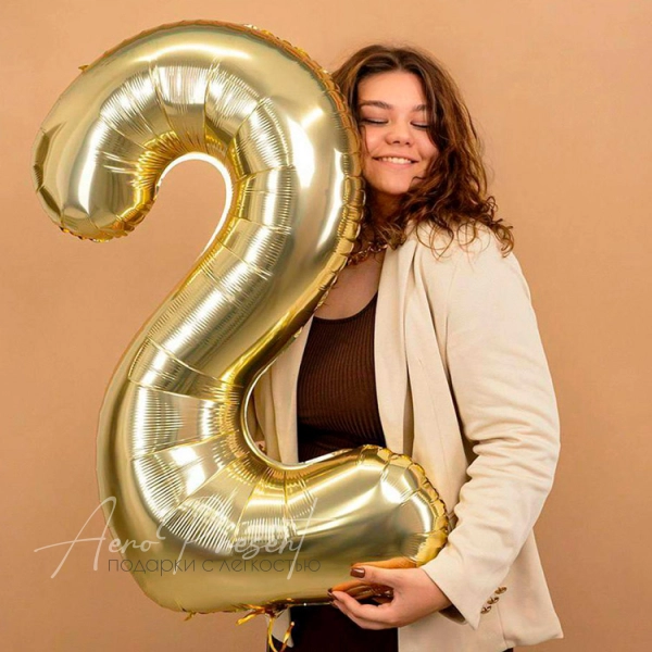 Фольгированная цифра "Светлое золото"