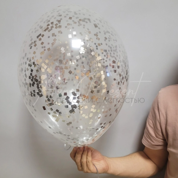 Шар кристалл с серебряными блёстками