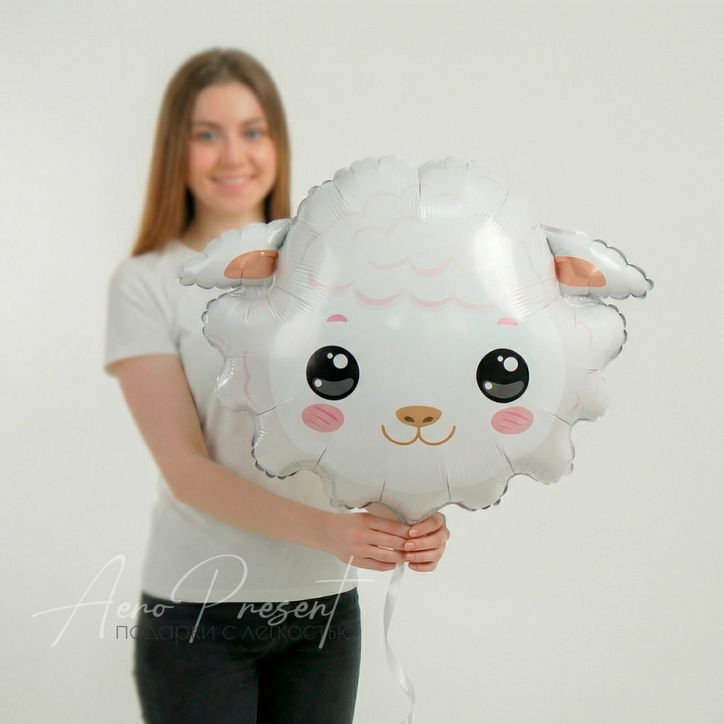 Фольгированный шар Фигура, Голова овечки