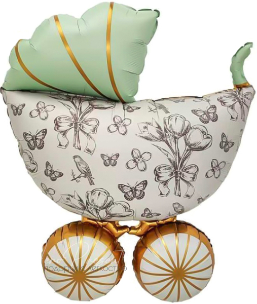 Фольгированный шар "Коляска", Сатин