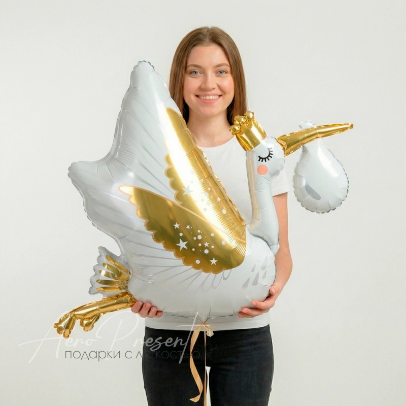 Фольгированный шар Аист