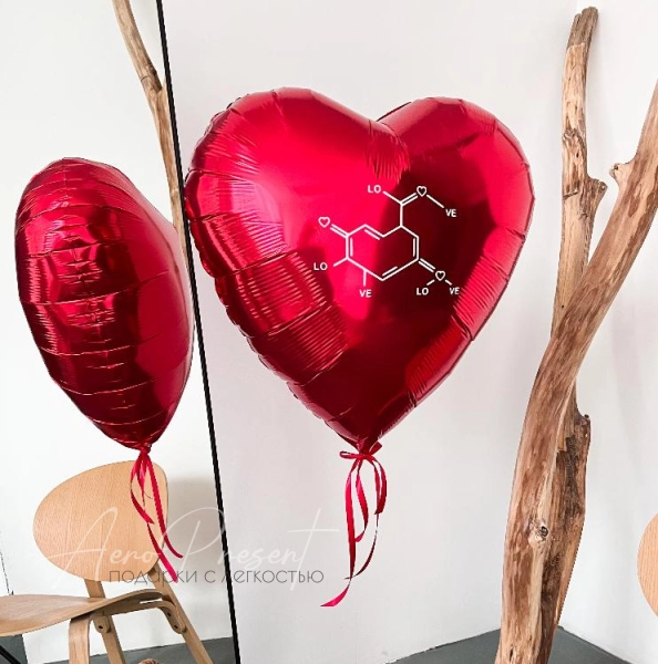Большое сердце 70 см. "Любовь - это химия"