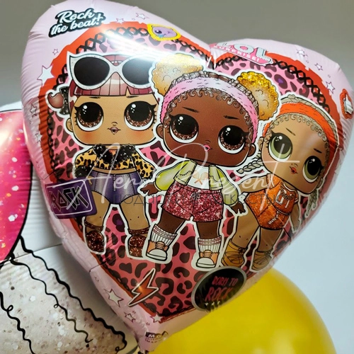 Сердце ЛОЛ, фольгированный шар