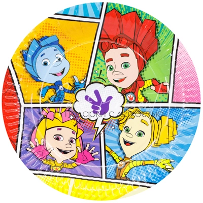Тарелка бум Фиксики Комиксы 23см 6шт