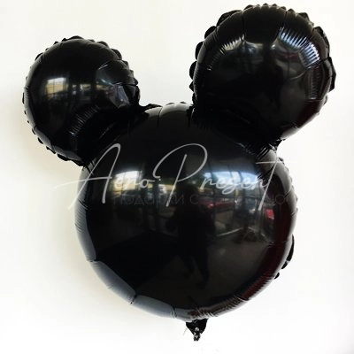 Голова микки черная, фольгированный шар