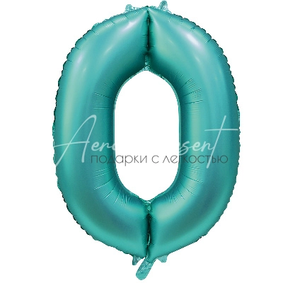 Фольгированная цифра, мятный сатин, 0