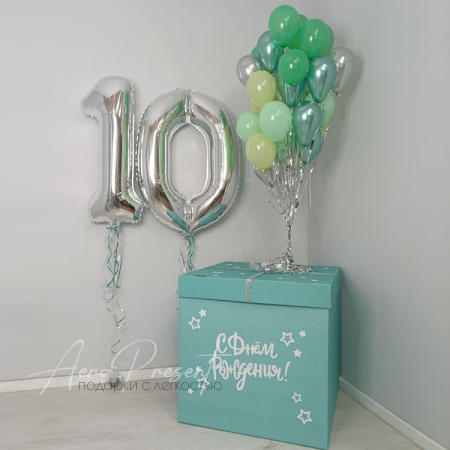 Коробка сюрприз "Серебристо Мятная"