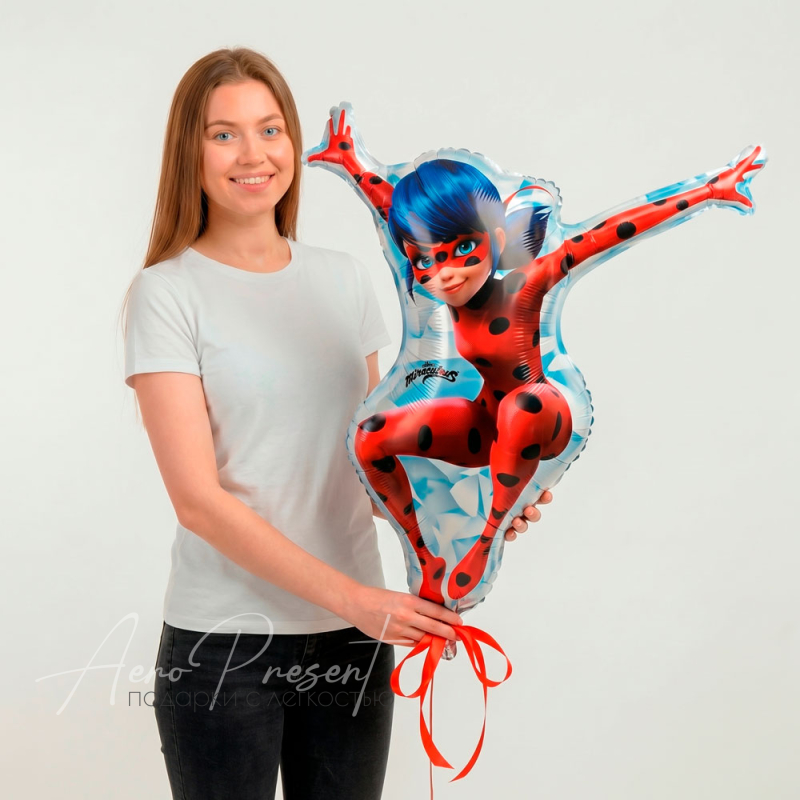 Леди Баг в полете, фигура, фольгированный шар