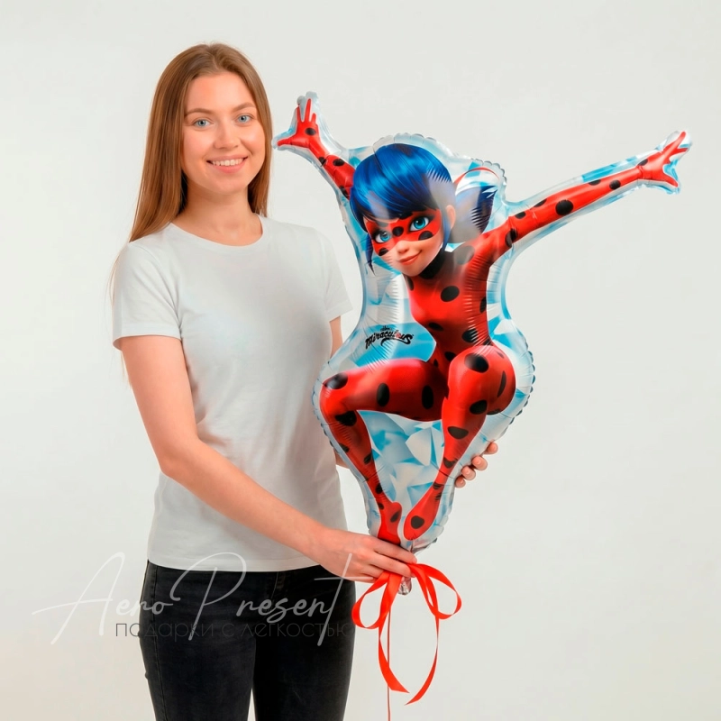 Леди Баг в полете, фигура, фольгированный шар