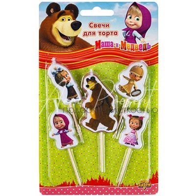 Свечи на пиках "Маша и медведь"
