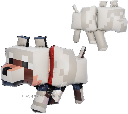 Фольгированный шар "Пиксельный волк"