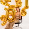 Шар цифра фольгированная "Египетское золото"