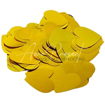 Хлопушка Бумфети 30см Сердца фольга золотая