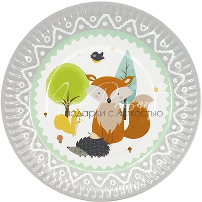 Тарелка бум Лесные Друзья 17см 6шт