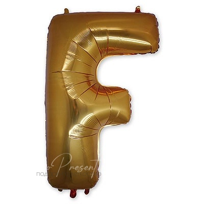 Золотая фольгированная буква "F"