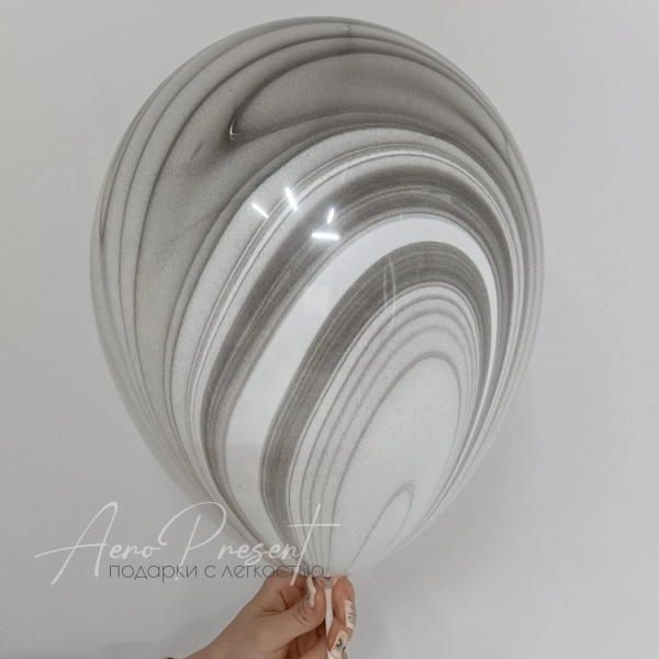 Воздушный шар Агат черно-белый