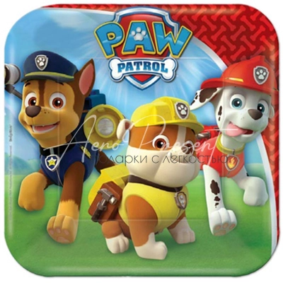 Тарелка Щенячий Патруль 17см квад 8шт