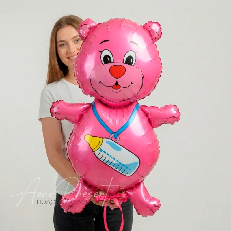 Медвежонок - девочка, фольгированный шар