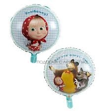 Маша и Медведь, ромашки, фольгированный шар