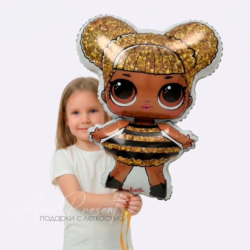 Большеглазая кукла QUEEN BEEN, фольгированный шар