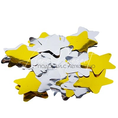 Хлопушка Бумфети 30см фол Звезды зол/сер