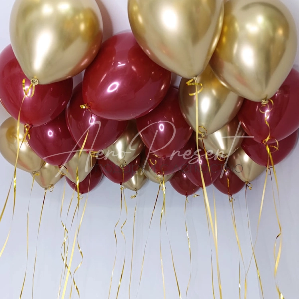 Микс Бордо в стекле и золото