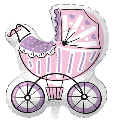 Коляска для девочки, фольгированный шар