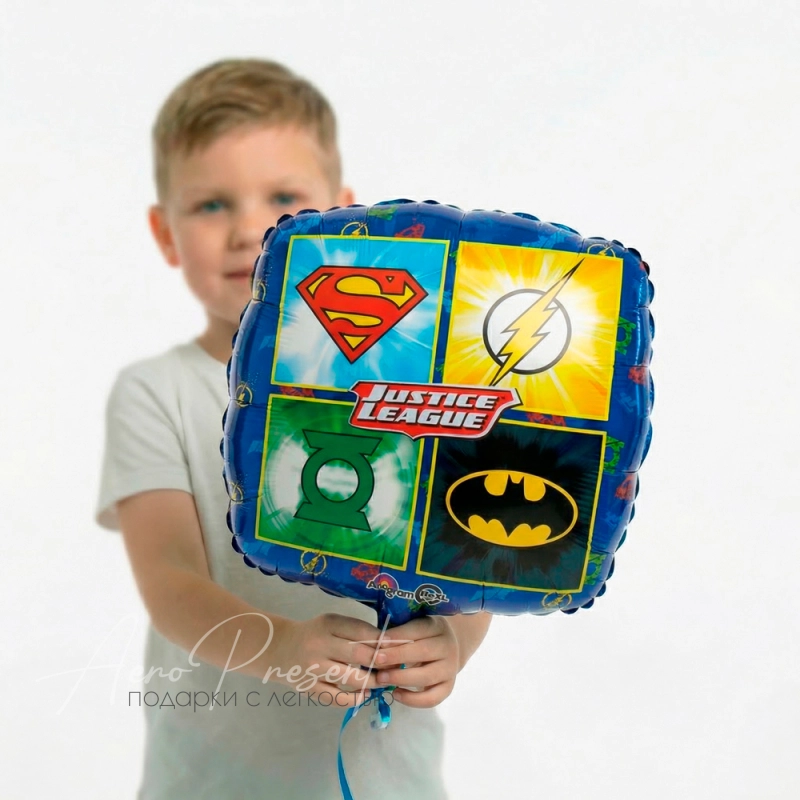 Лига справедливости, квадрат, фольгированный шар
