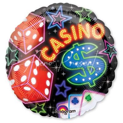 Казино, фольгированный шар