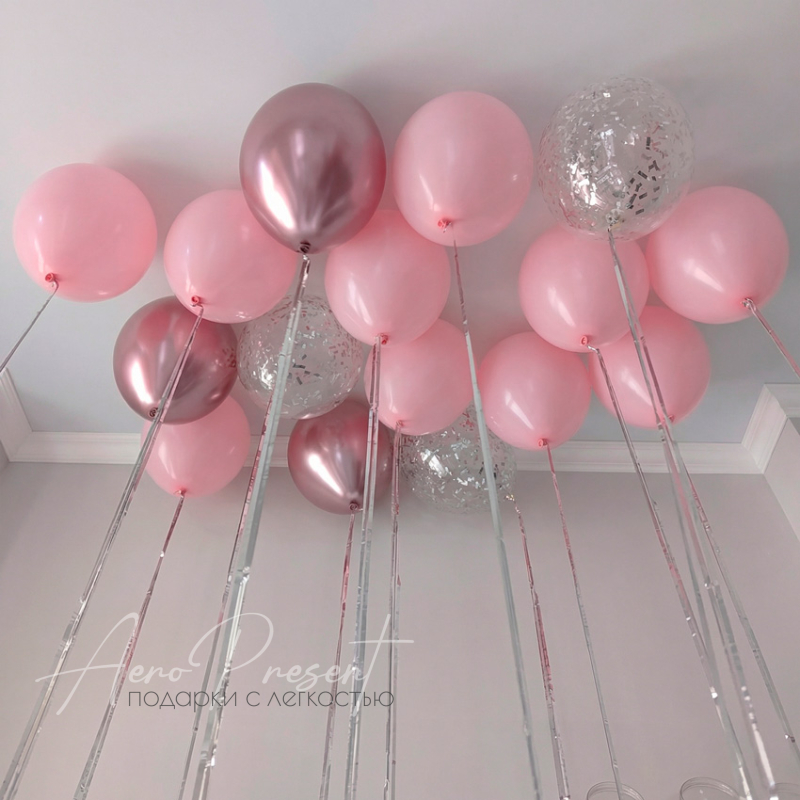 Розово-Серебристый микс