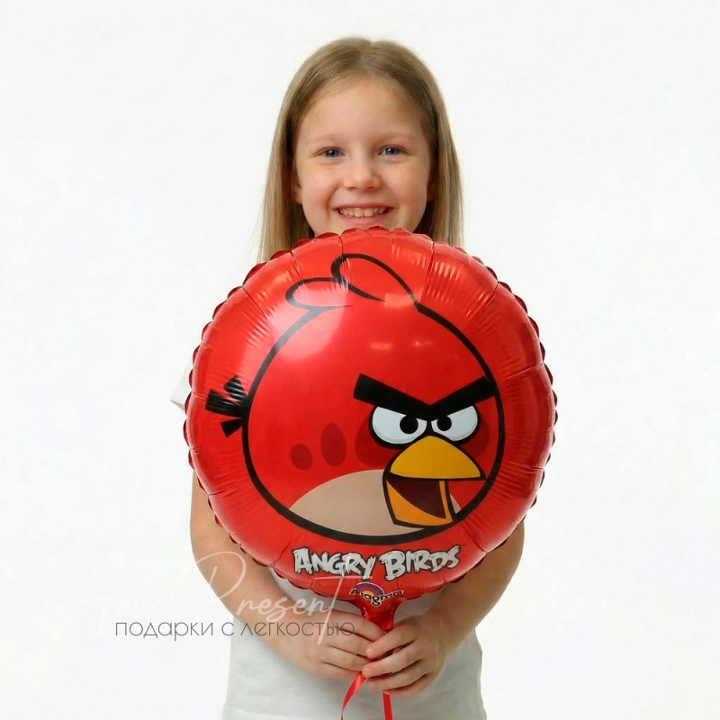 Птица красная, фольгированный шар