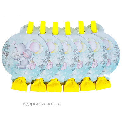 Язык-гудок с карт Зайка 6шт