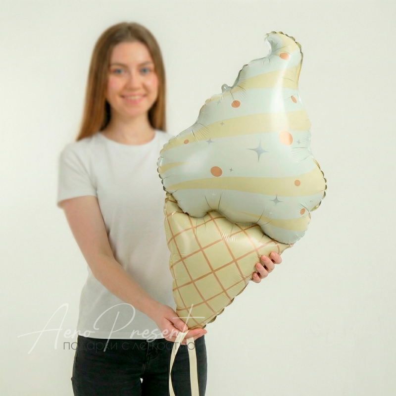 Фольгированный шар Фигура, Мороженое, Сатин
